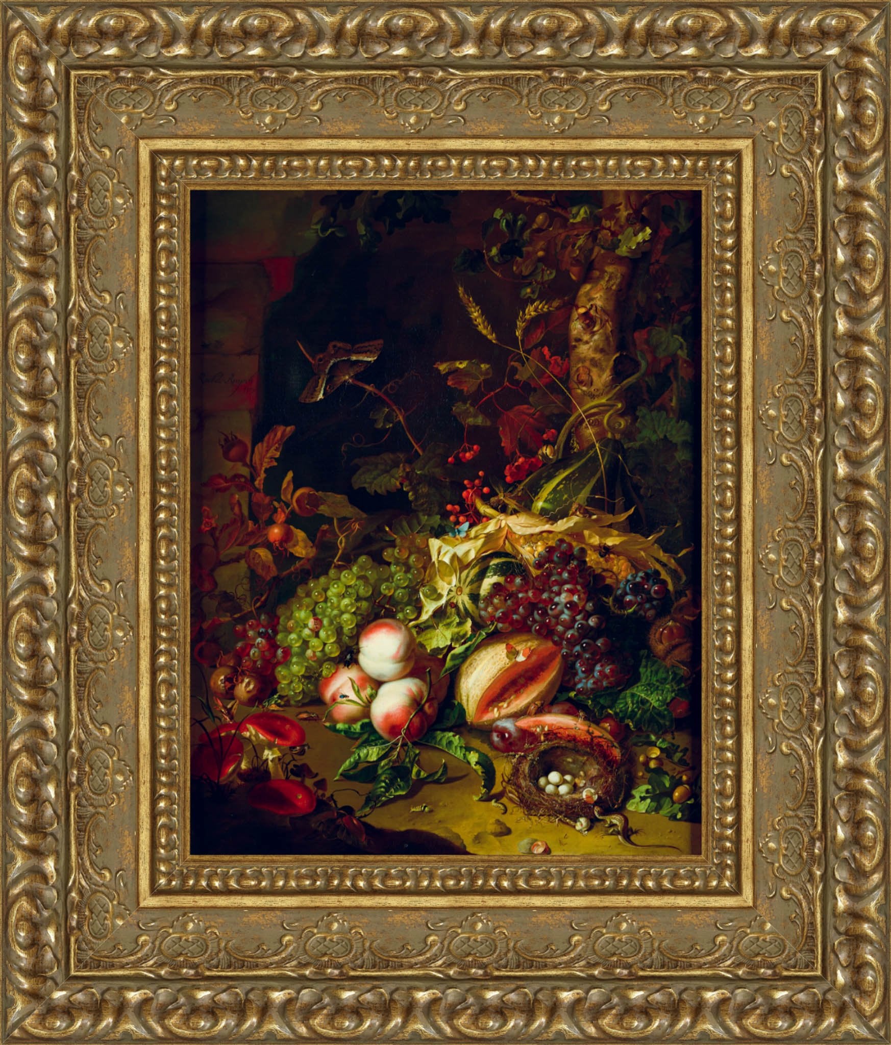 Fruit Piece by Rachel Ruysch — Framed Giclee Canvas Print | Canvas Classics