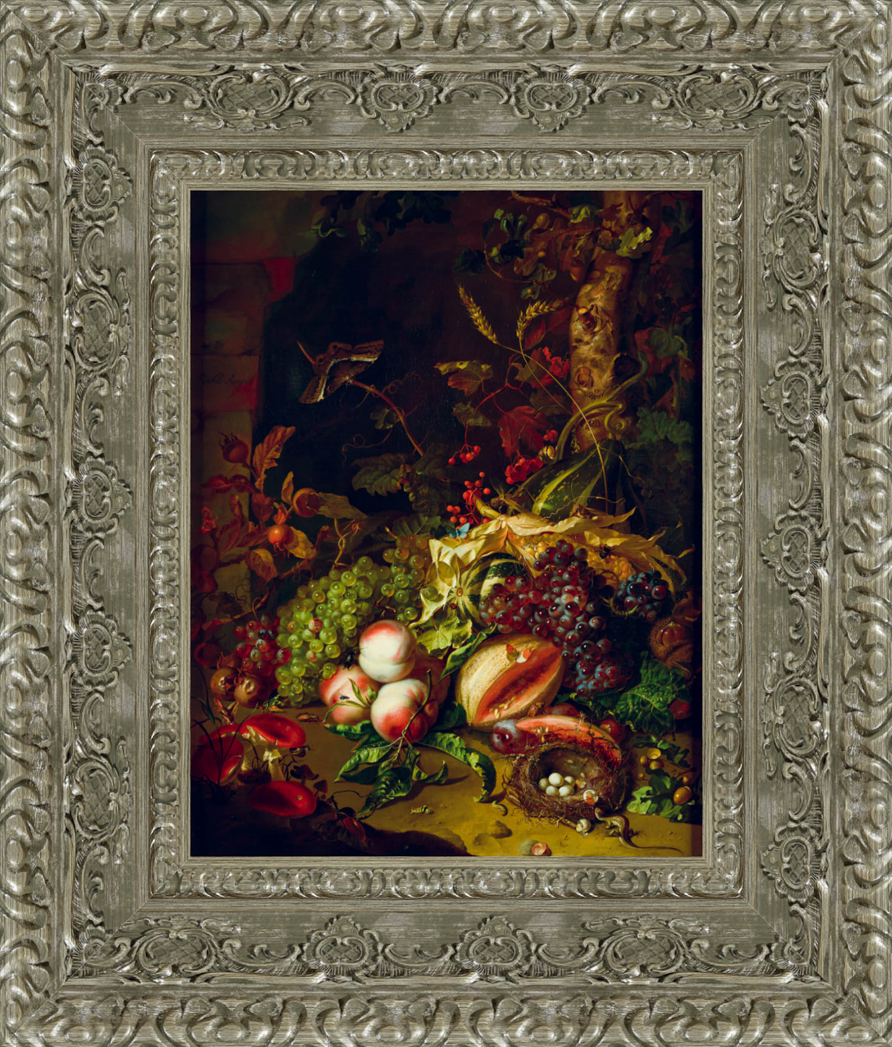 Fruit Piece by Rachel Ruysch — Framed Giclee Canvas Print | Canvas Classics