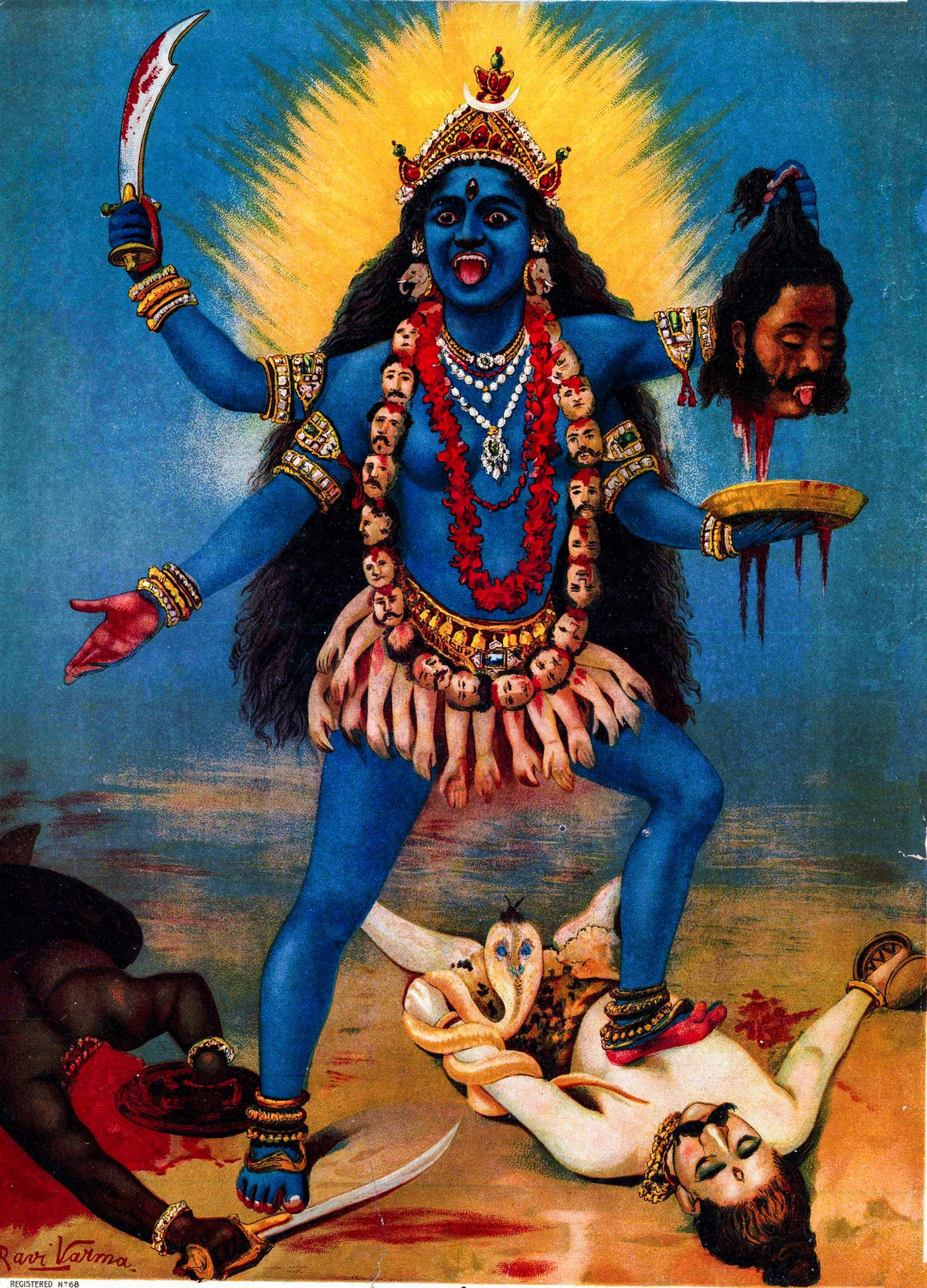 Kali – Raja Ravi Varma, c. 1905, unframed