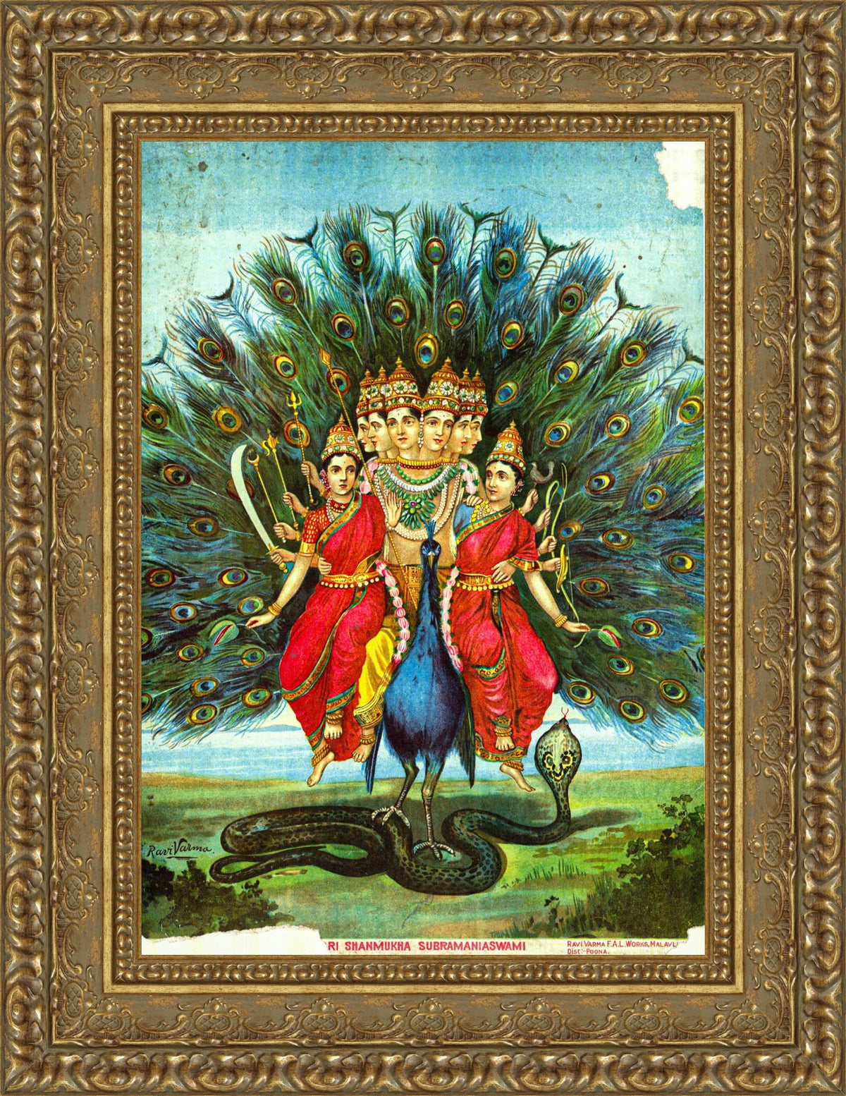 Shanmukha Subramanya Swami – Raja Ravi Varma, c. 1904