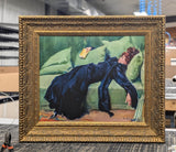 After the Ball – Ramon Casas, framed canvas on a worktable