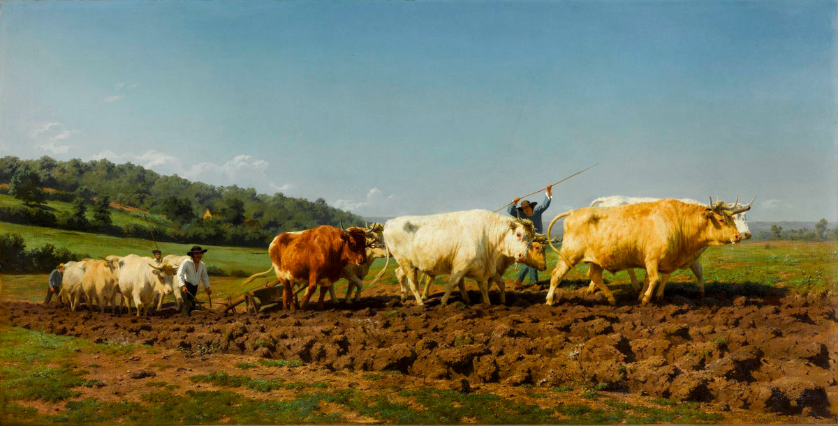 Ploughing In Nevers – Rosa Bonheur, 1849, framed