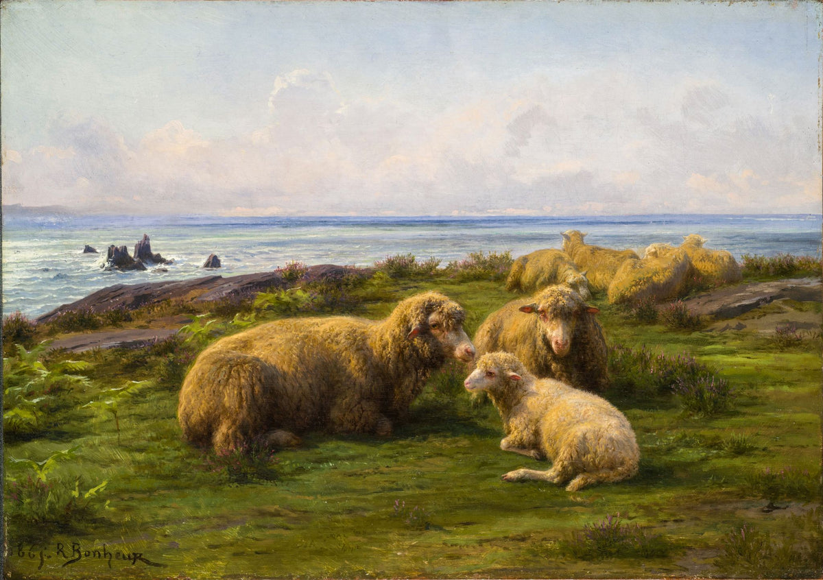Sheep By The Sea – Rosa Bonheur, 1865, framed