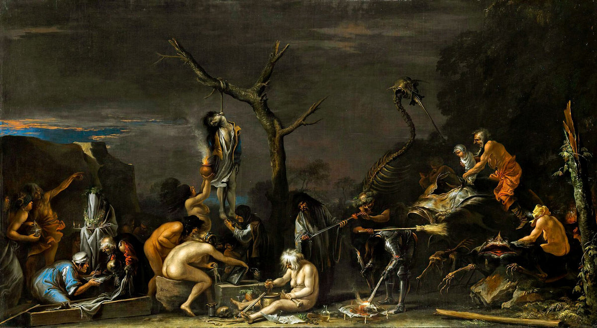 Witches at Their Incantations – Salvator Rosa, 1646, framed