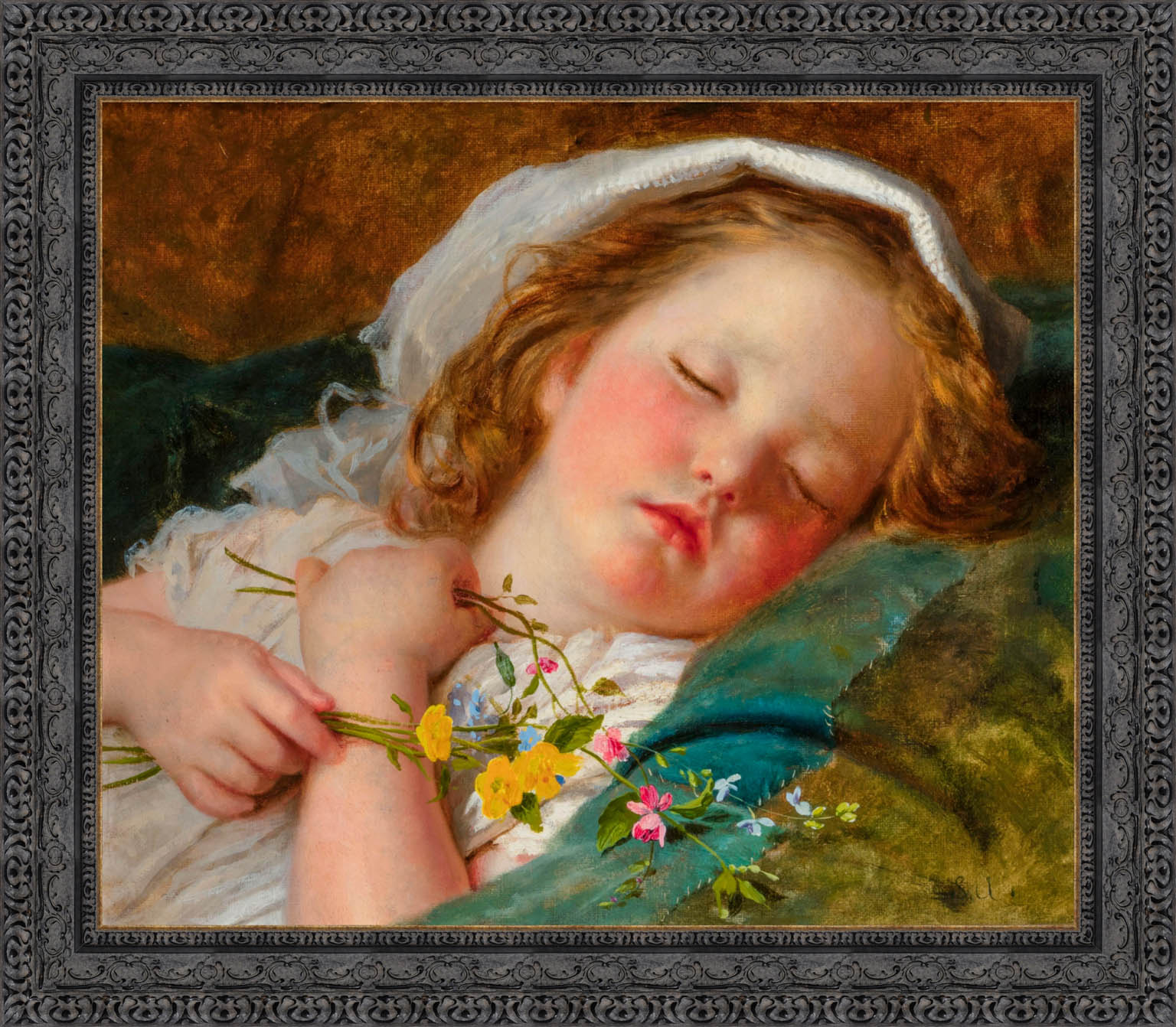 Fast Asleep by Sophie Anderson — Framed Giclee Canvas Print | Canvas Classics