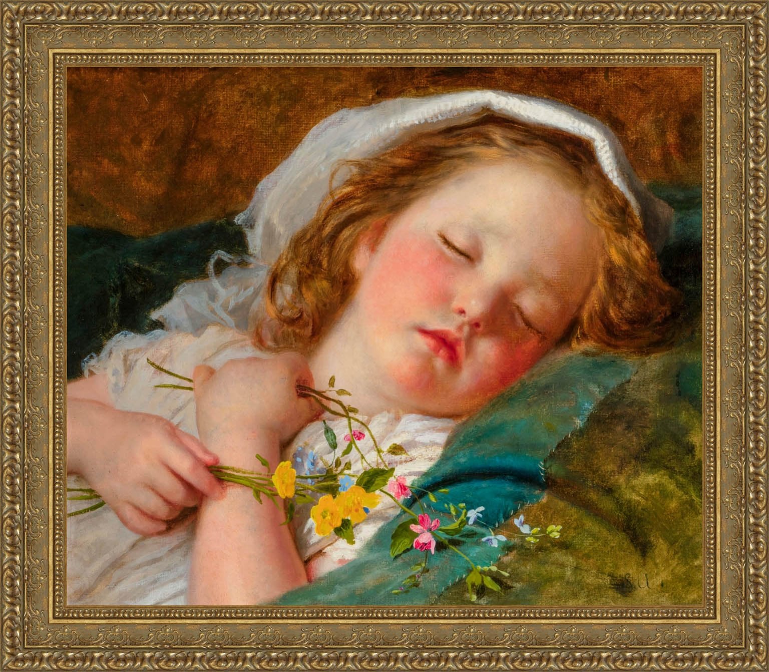 Fast Asleep by Sophie Anderson — Framed Giclee Canvas Print | Canvas Classics