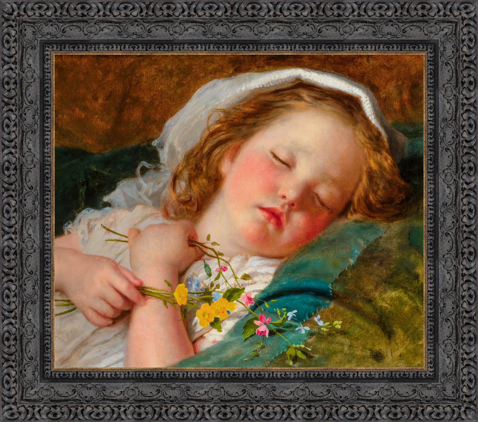 Fast Asleep by Sophie Anderson — Framed Giclee Canvas Print | Canvas Classics