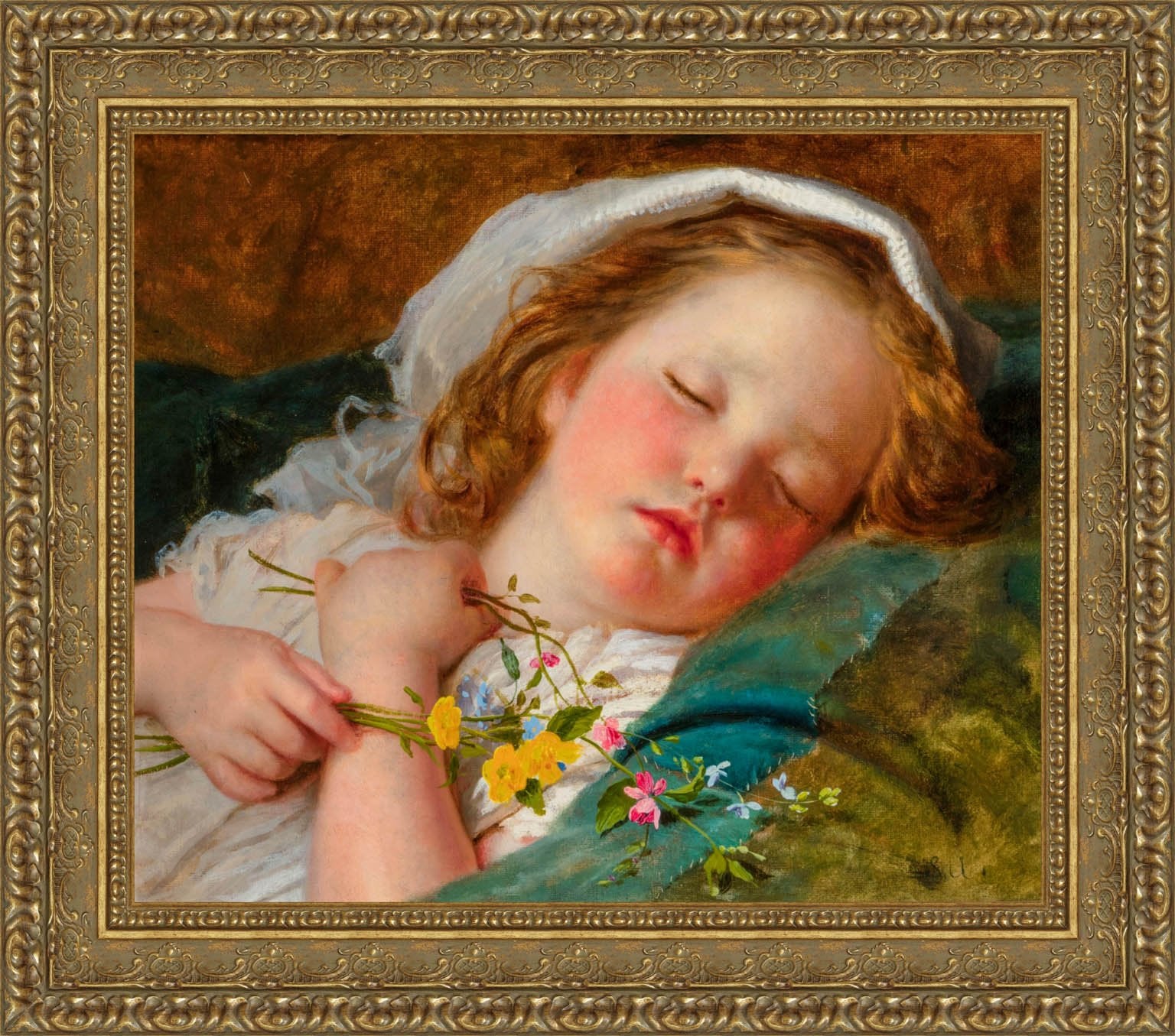 Fast Asleep by Sophie Anderson — Framed Giclee Canvas Print | Canvas Classics