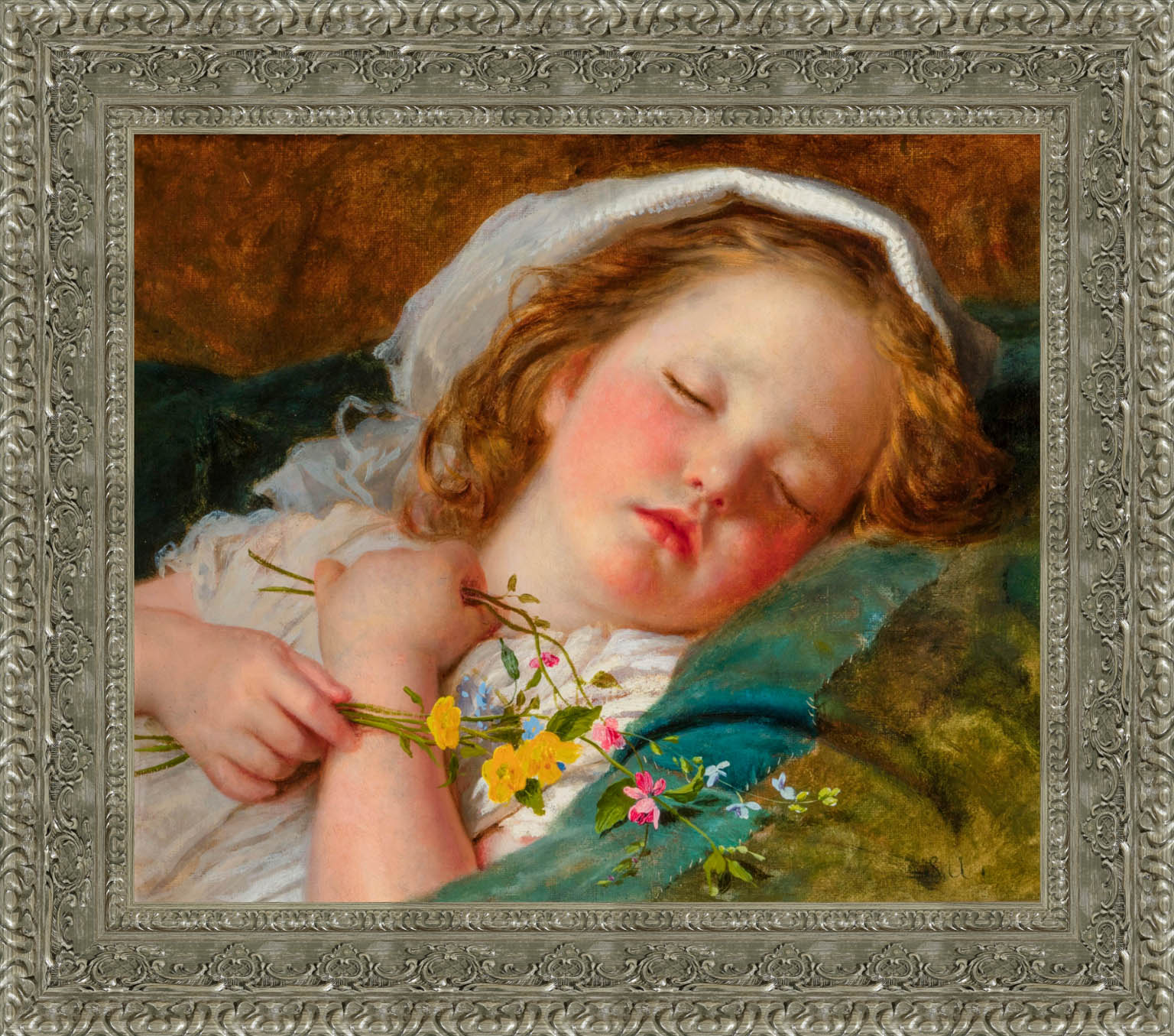 Fast Asleep by Sophie Anderson — Framed Giclee Canvas Print | Canvas Classics