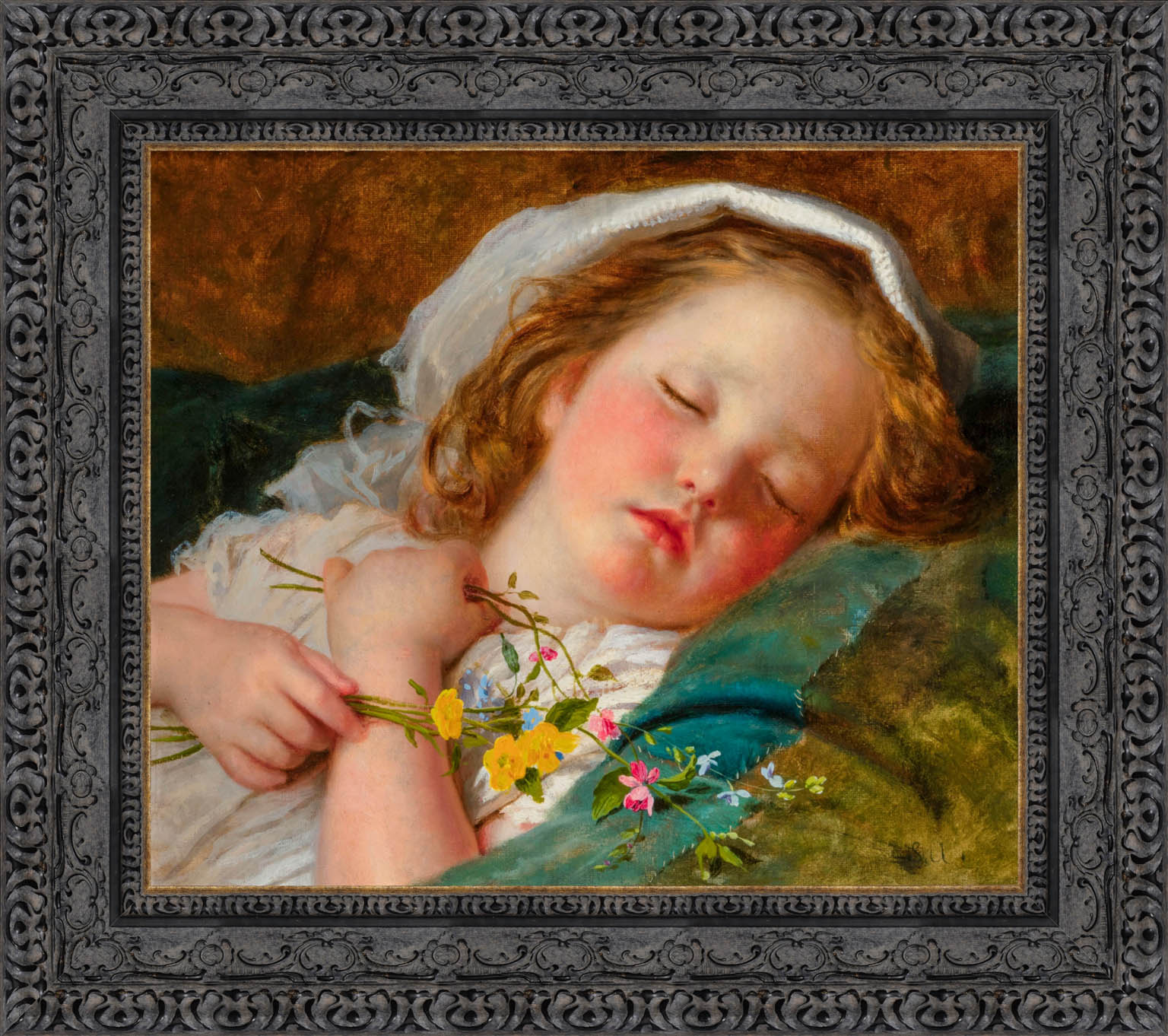 Fast Asleep by Sophie Anderson — Framed Giclee Canvas Print | Canvas Classics