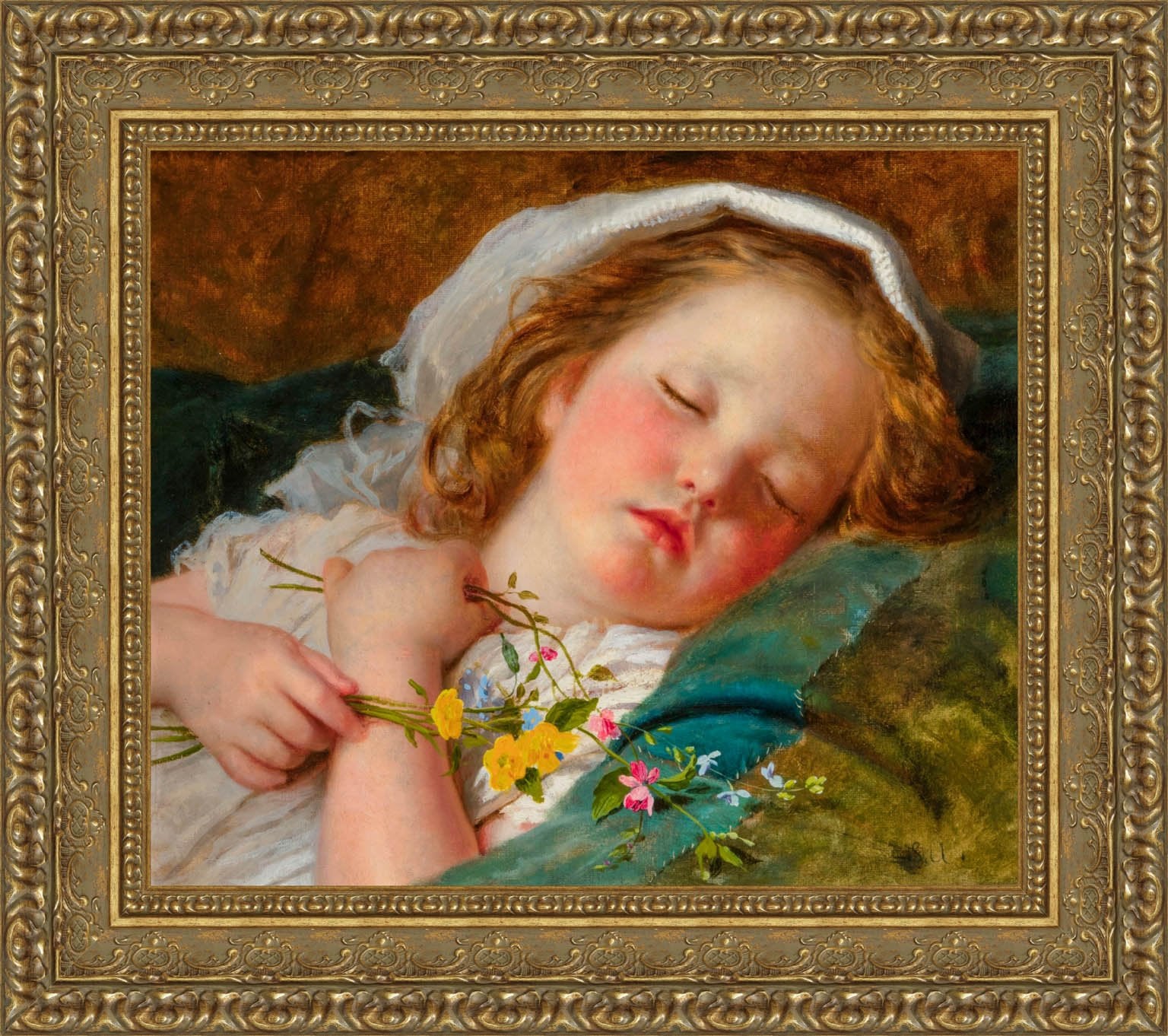 Fast Asleep by Sophie Anderson — Framed Giclee Canvas Print | Canvas Classics
