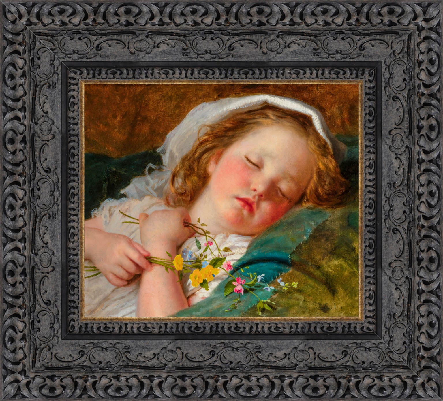 Fast Asleep by Sophie Anderson — Framed Giclee Canvas Print | Canvas Classics