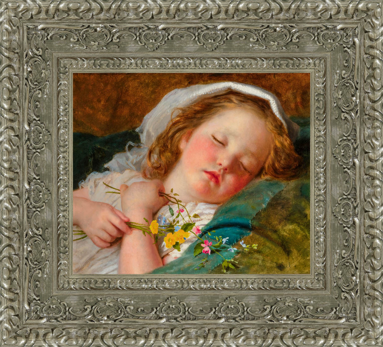 Fast Asleep by Sophie Anderson — Framed Giclee Canvas Print | Canvas Classics