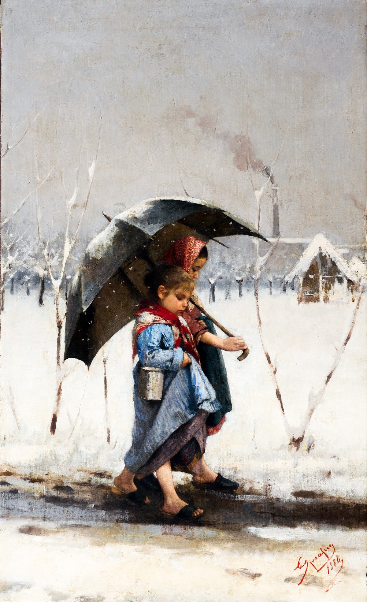 L'Ombrello – Emilio Spreafico, c. 1880, framed