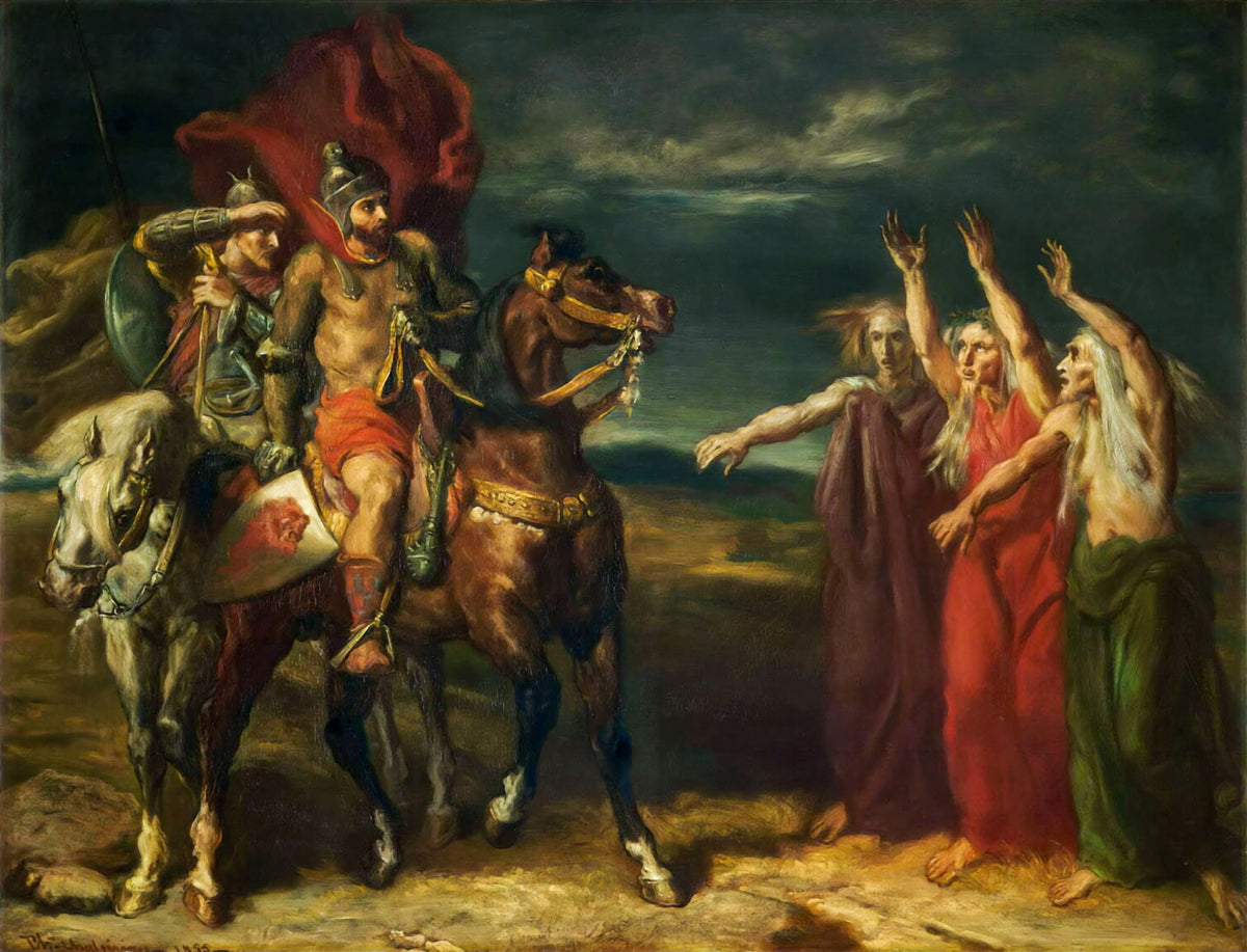Macbeth and the Three Witches – Théodore Chassériau, 1855, framed