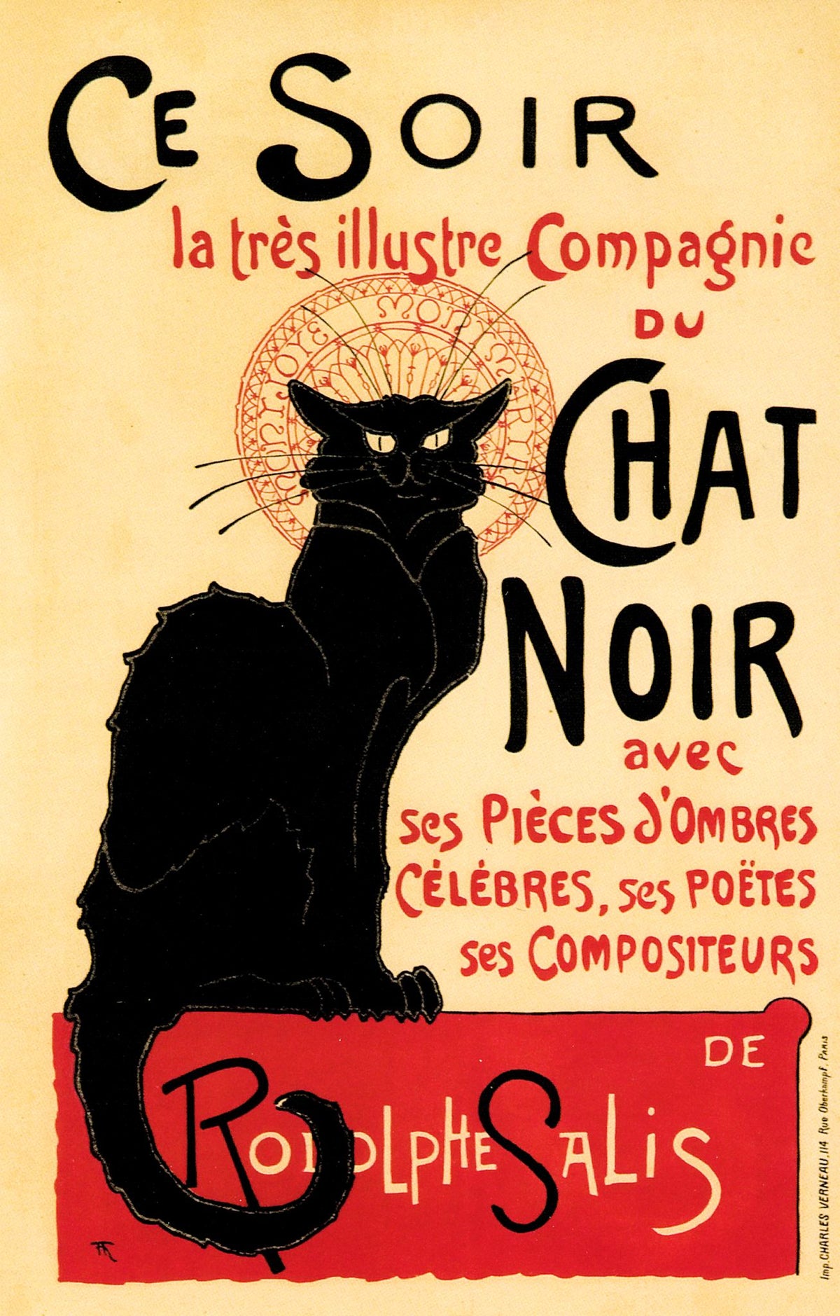Chat Noir – Théophile Steinlen, 1896, framed