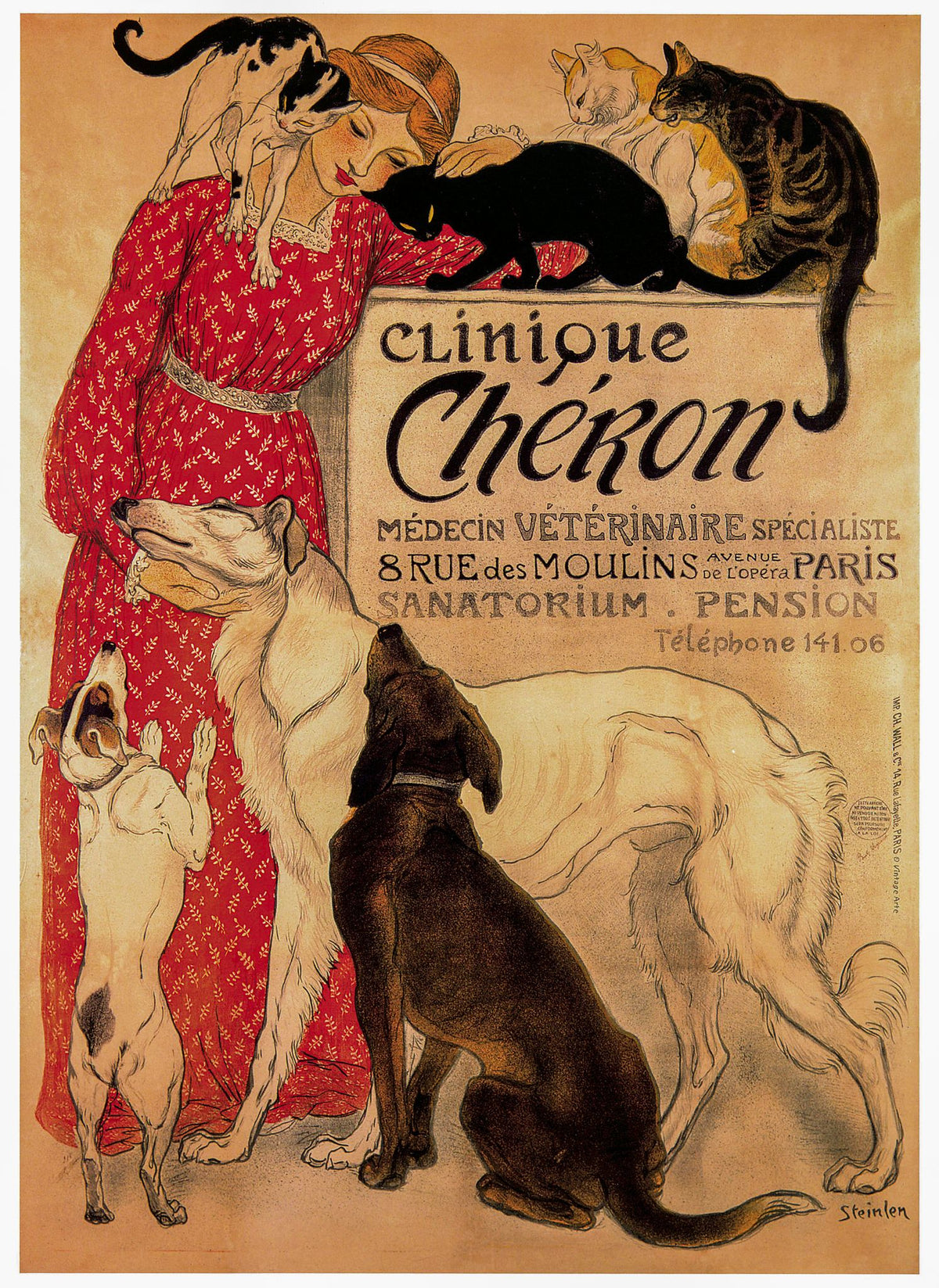 Clinique Chéron – Théophile Steinlen, 1905, framed