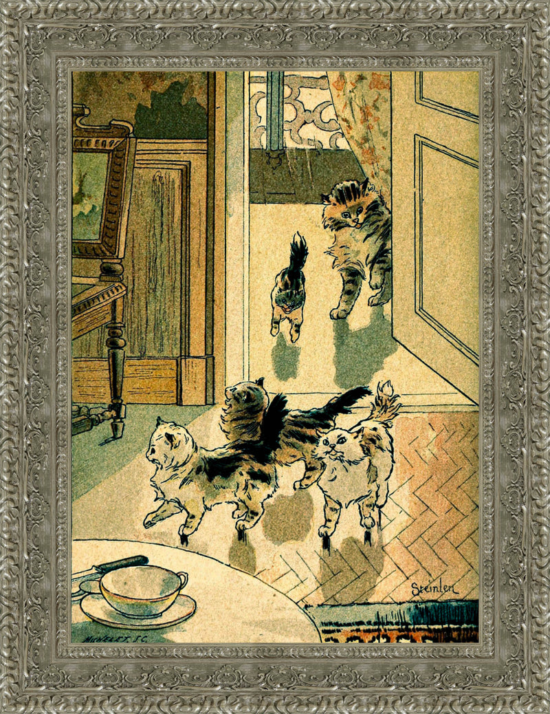 Folle Journée: The Cat Family Came In – Théophile Steinlen, c. 1900