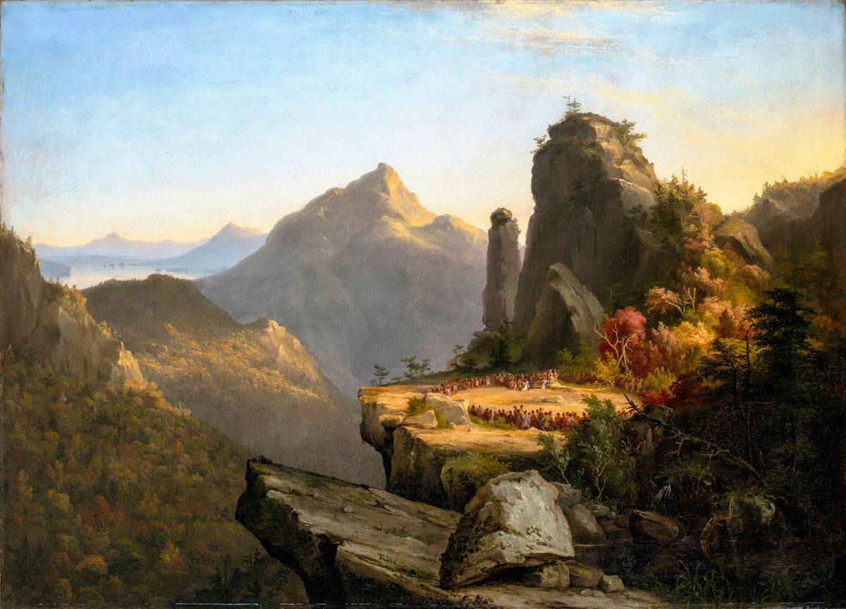 Scene from The Last of the Mohicans – Thomas Cole, 1827, framed
