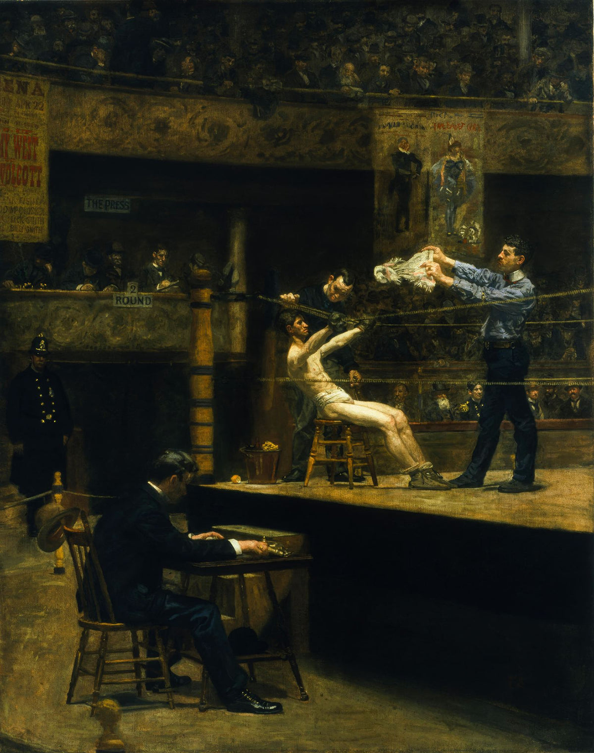 Between Rounds – Thomas Eakins, 1899, framed