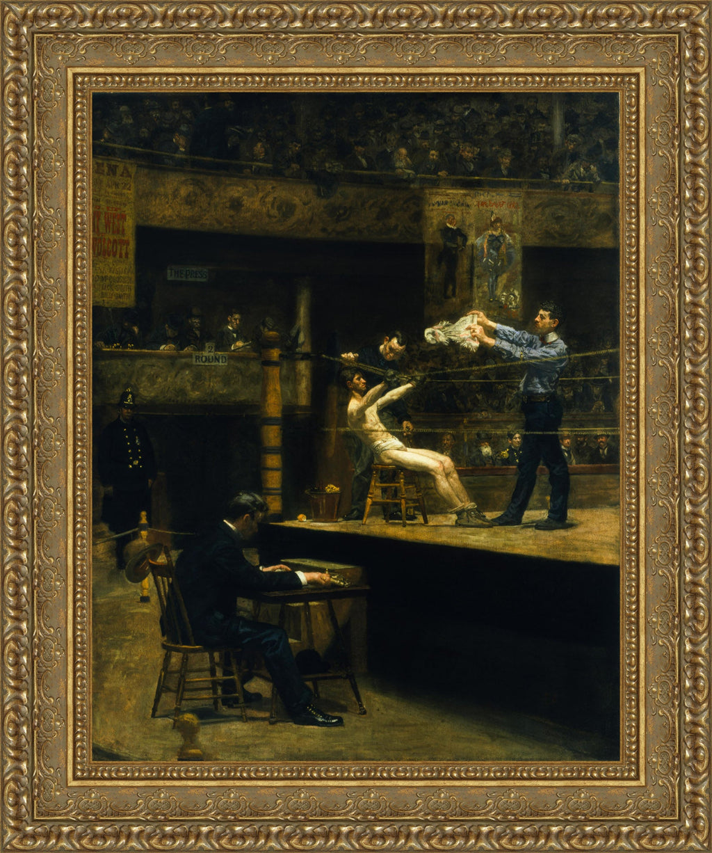 Between Rounds by Thomas Eakins — Framed Giclee Canvas Print | Canvas Classics