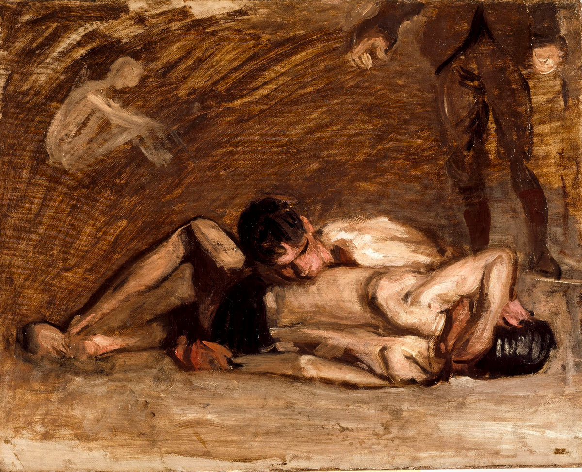 Study for Wrestlers – Thomas Eakins, 1899, framed
