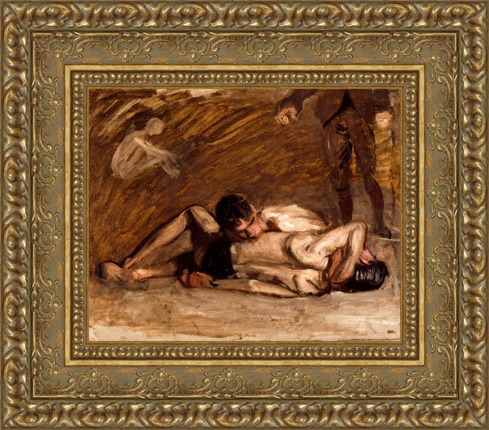 Study for Wrestlers – Thomas Eakins, 1899