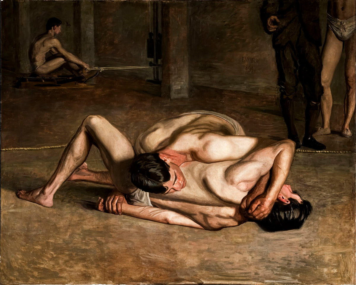 Wrestlers – Thomas Eakins, 1899, framed