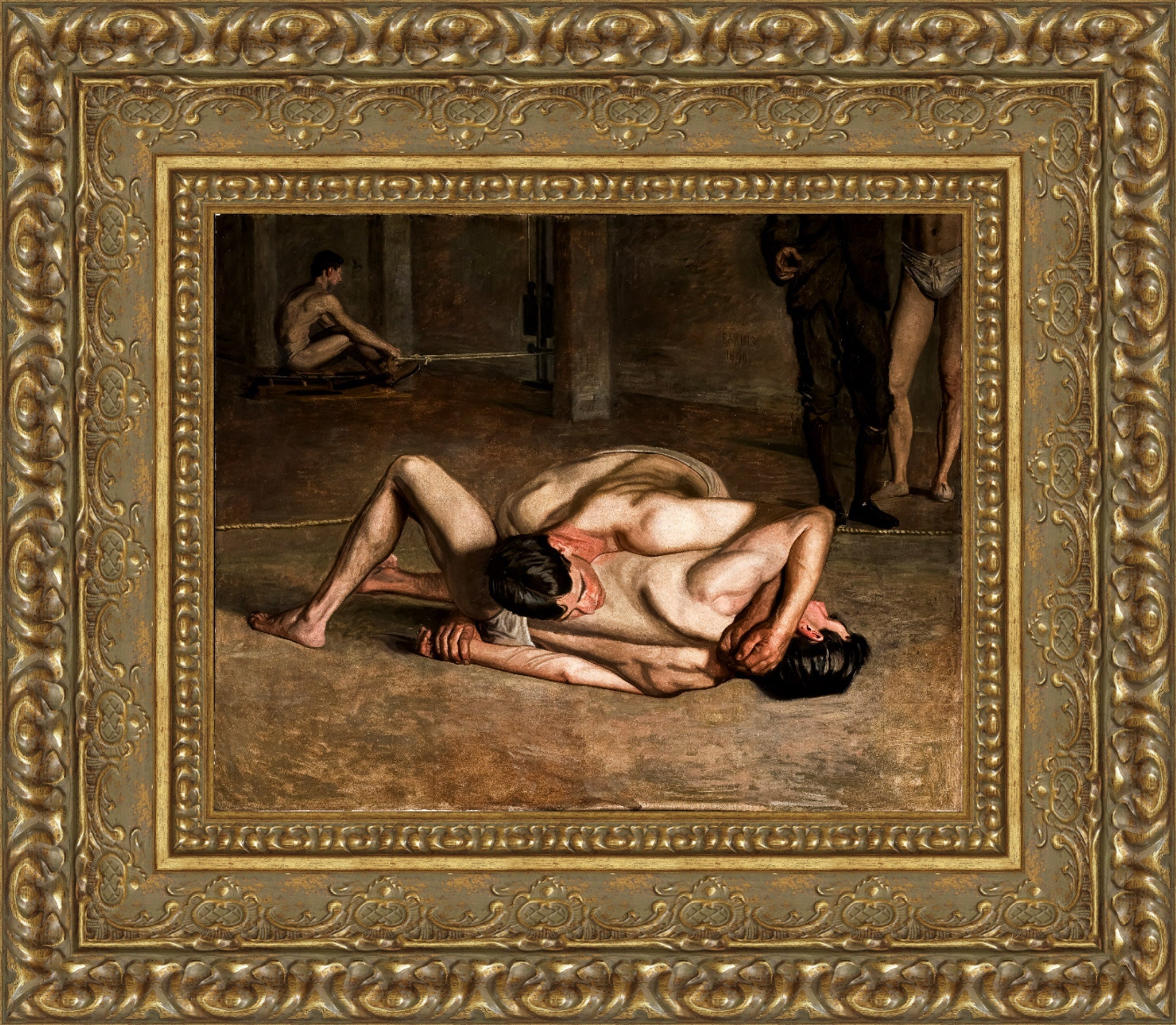 Wrestlers – Thomas Eakins, 1899 - Canvas Classics