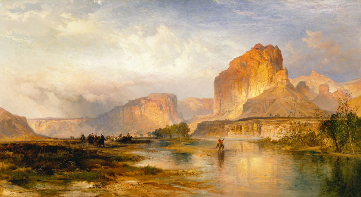 Cliffs of Green River – Thomas Moran, 1874, framed