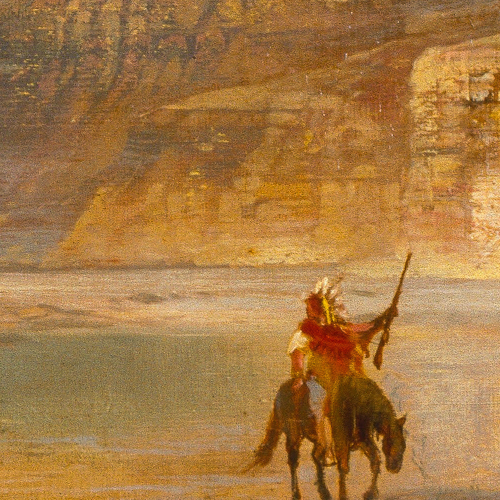 Cliffs of Green River – Thomas Moran, 1874, print detail at full resolution