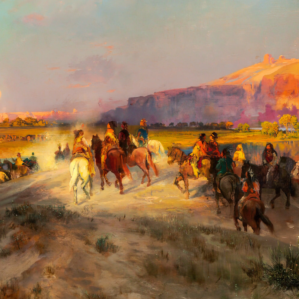 Green River Cliffs, Wyoming – Thomas Moran, 1881, print detail at full resolution