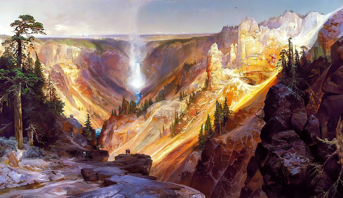 The Grand Canyon of the Yellowstone – Thomas Moran, 1872, framed