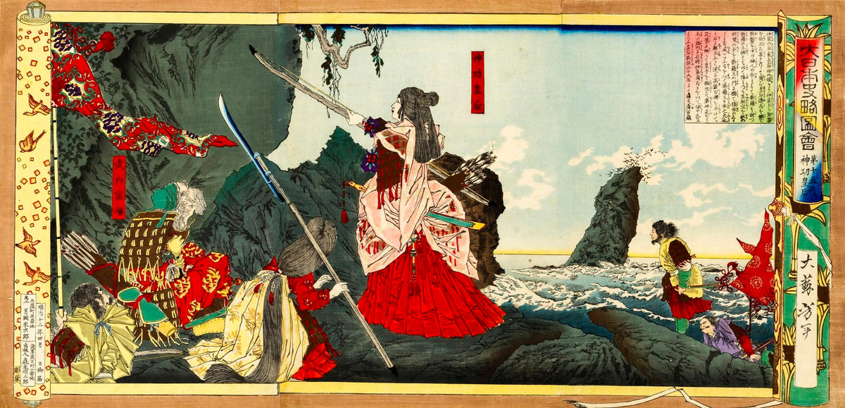 Empress Jingū – Tsukioka Yoshitoshi, c. 1880, framed