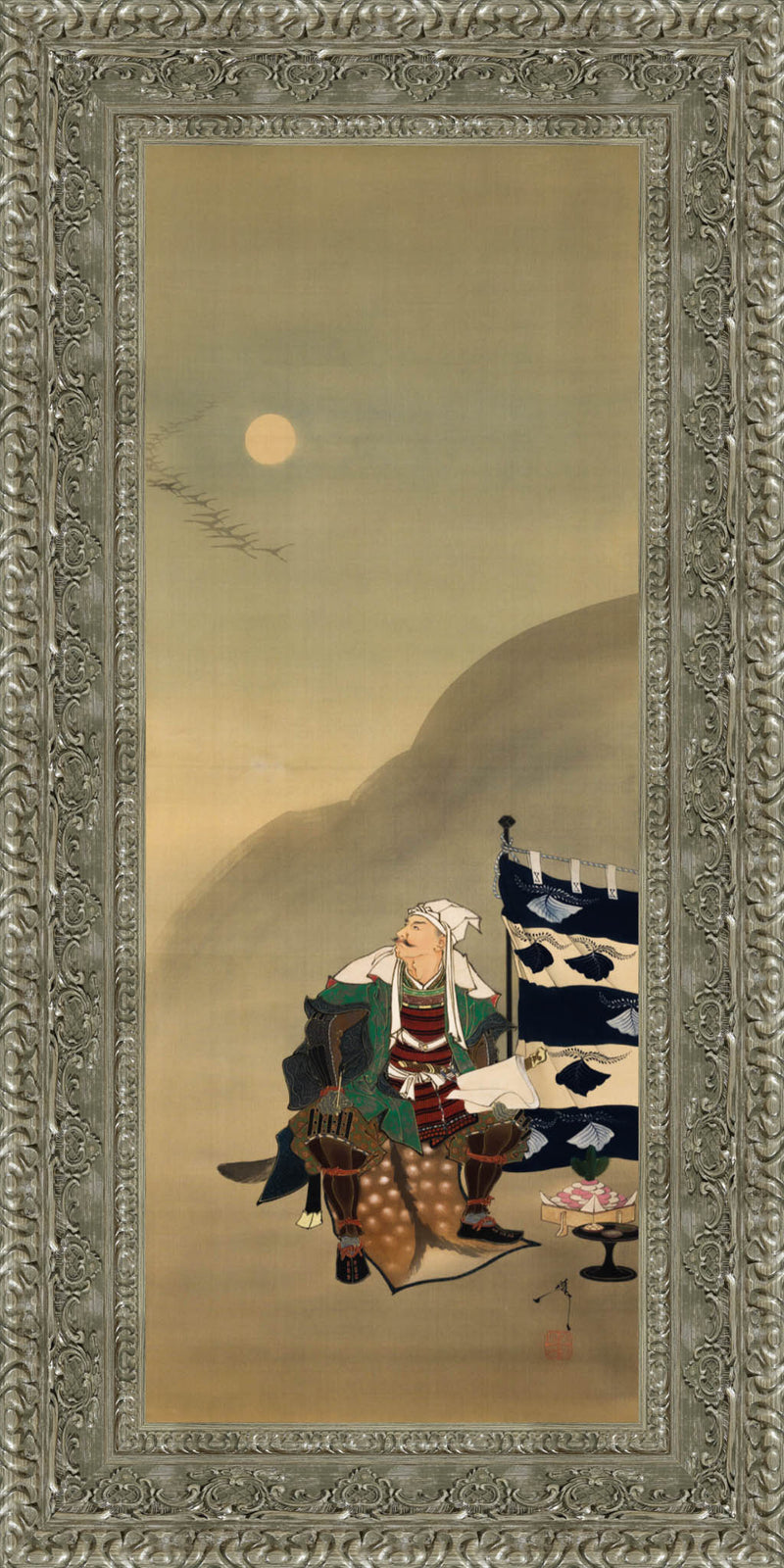 Frost Fills the Air; Lines of Returning Geese Cross the Moon – Tsukioka Yoshitoshi, 1889