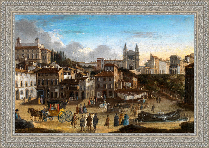 Veduta of a Piazza with Figures – Unknown, c. 1750