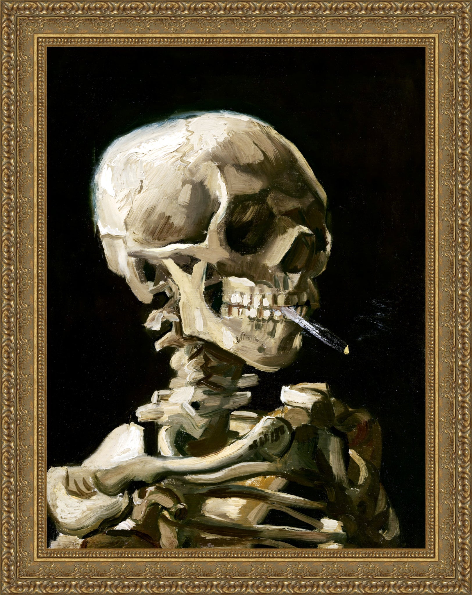 Head of a Skeleton with a Burning Cigarette