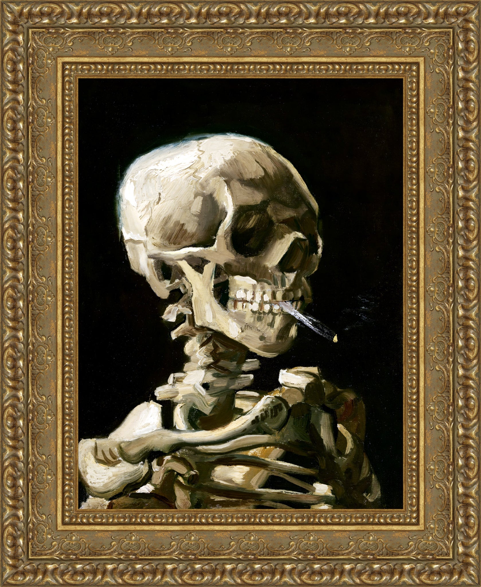 Head of a Skeleton with a Burning Cigarette