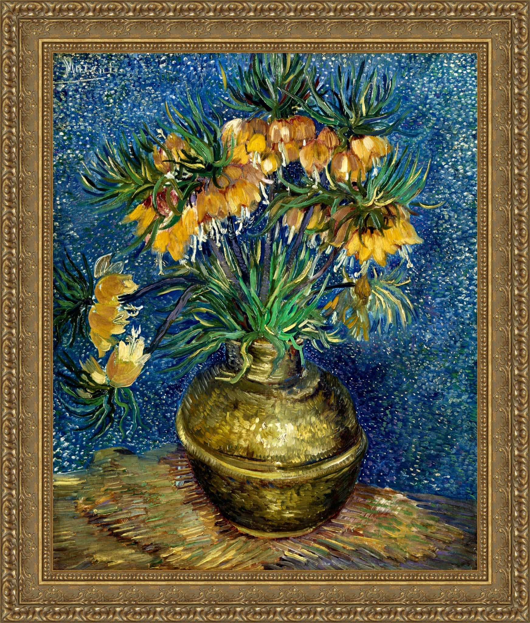 Imperial Fritillaries in a Copper Vase