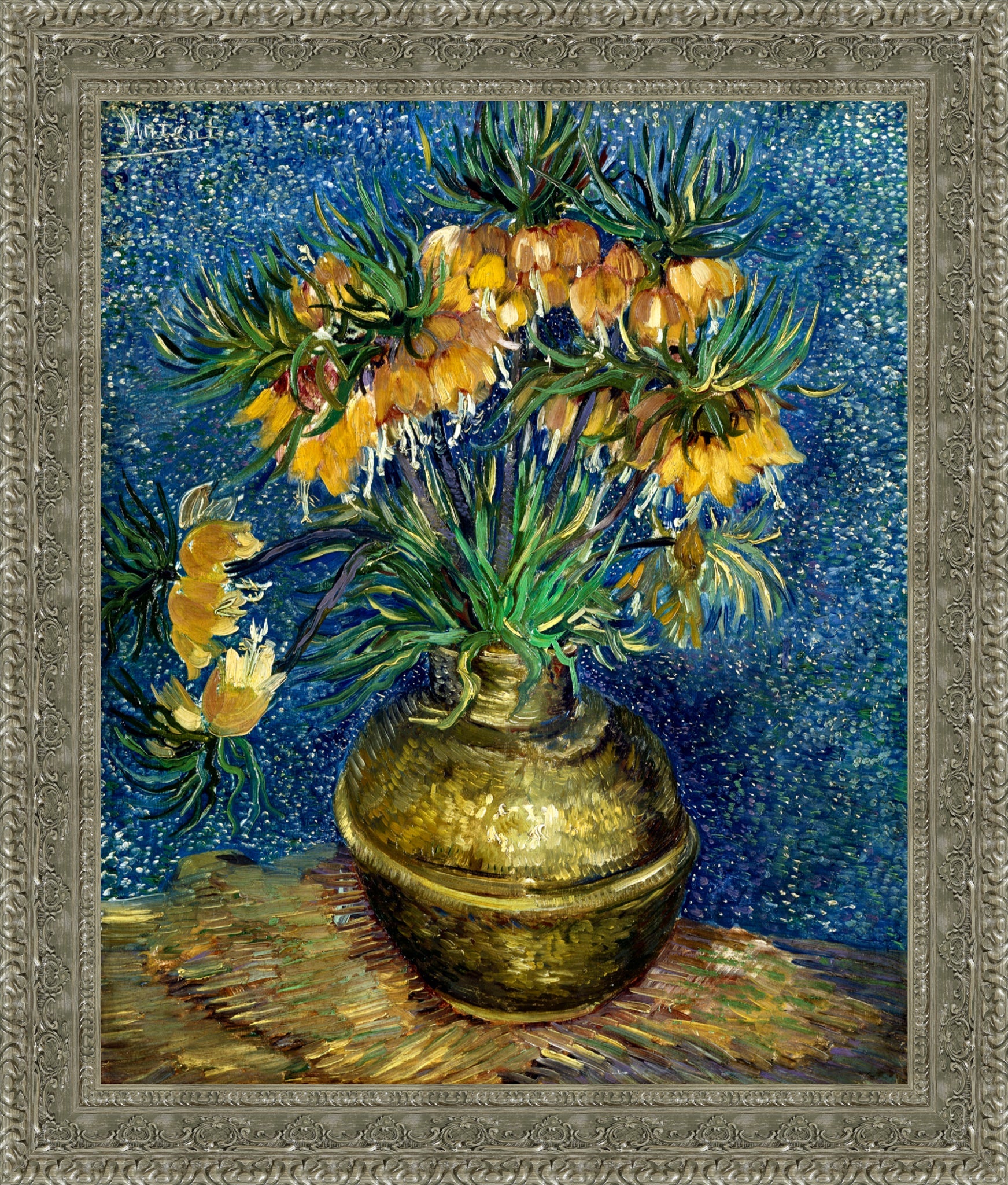 Imperial Fritillaries in a Copper Vase