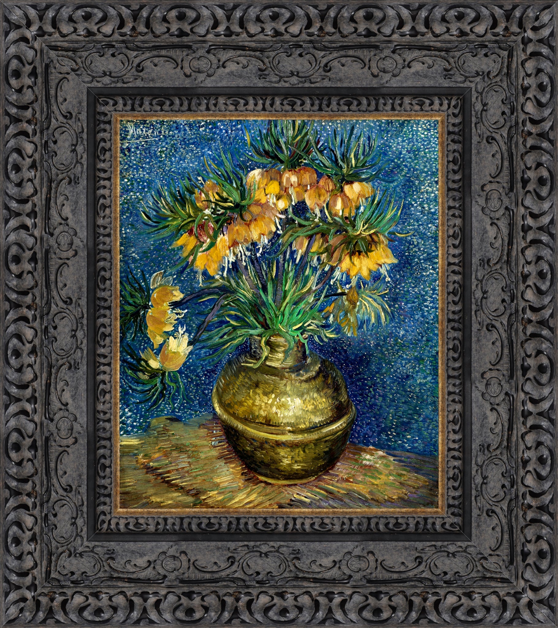 Imperial Fritillaries in a Copper Vase