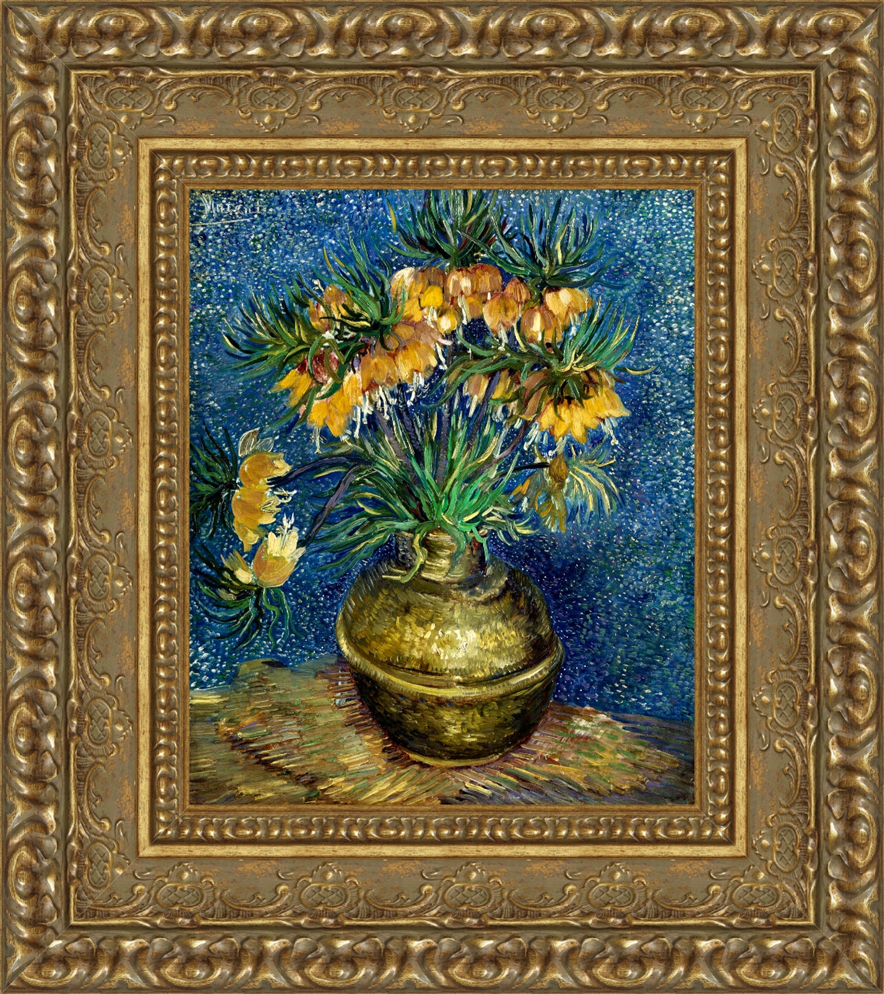 Imperial Fritillaries in a Copper Vase