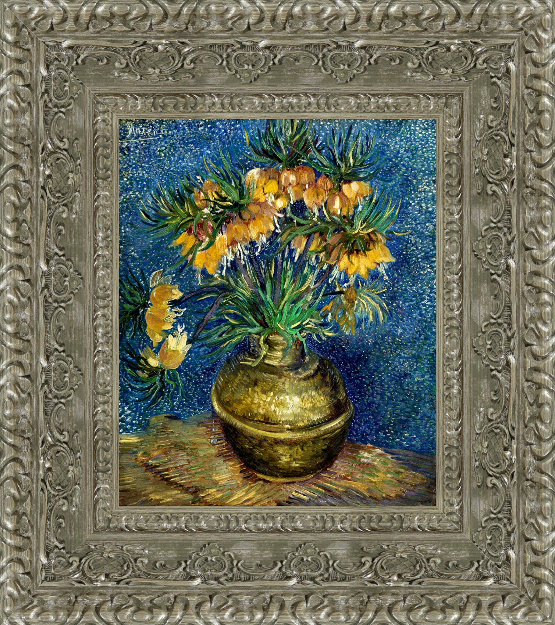 Imperial Fritillaries in a Copper Vase