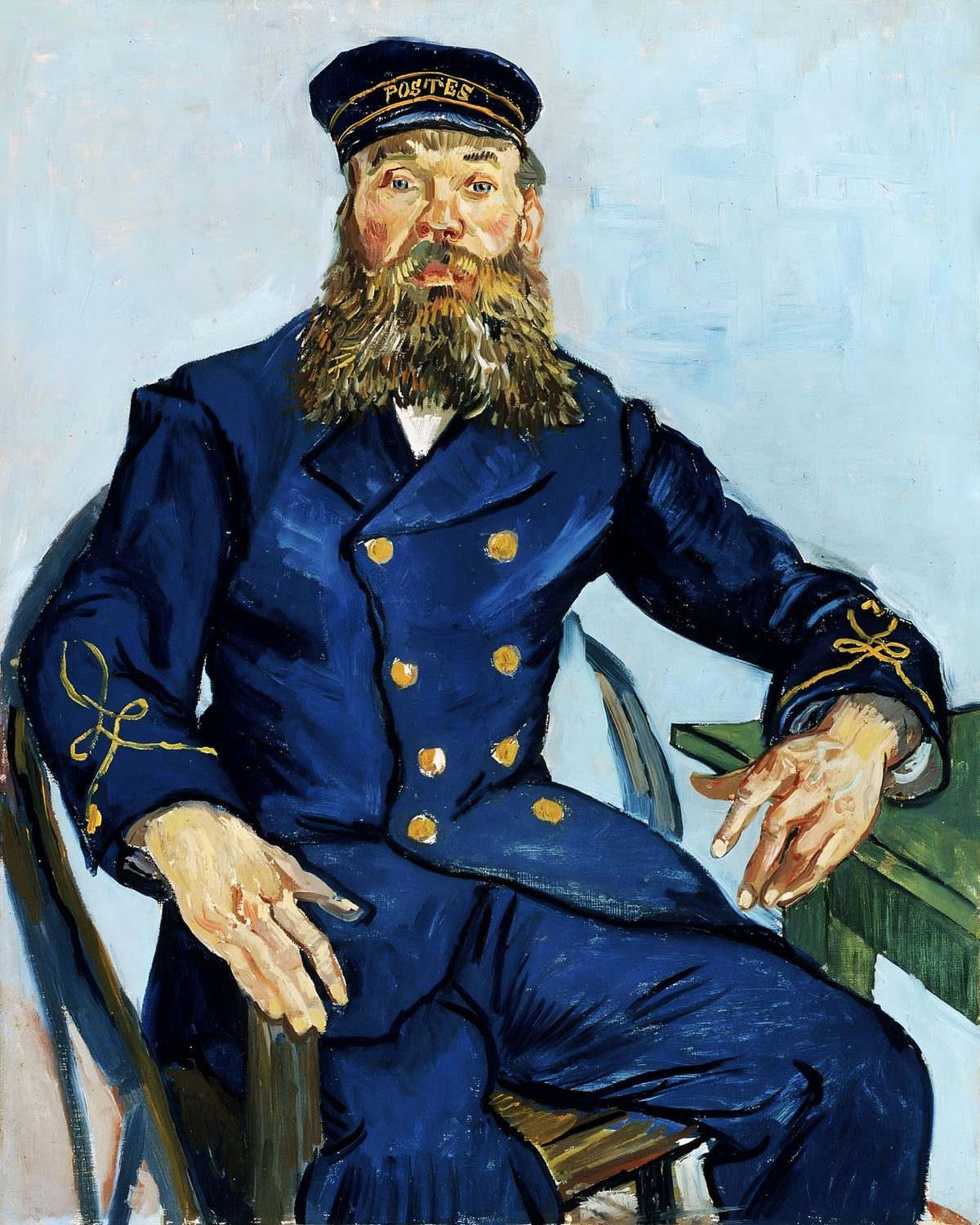 Portrait of the Postman Joseph Roulin – Vincent van Gogh, 1888, framed