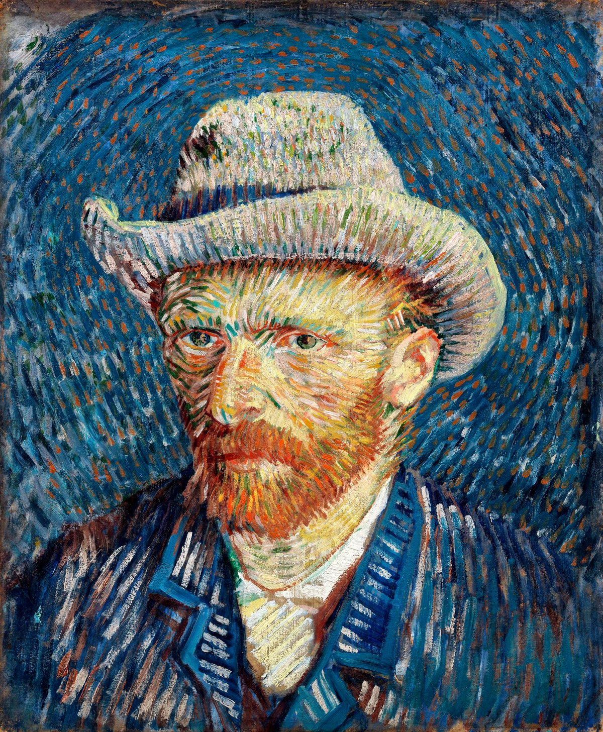 Self-Portrait with Grey Felt Hat – Vincent van Gogh, 1887, framed