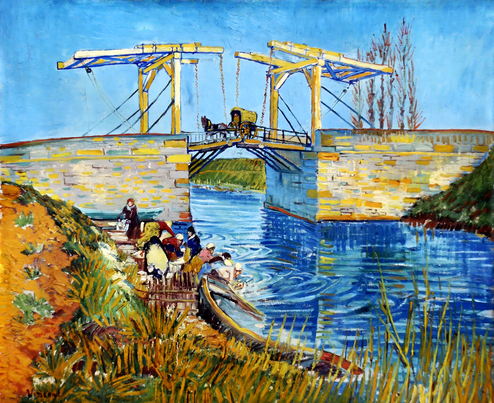 The Langlois Bridge at Arles with Women Washing