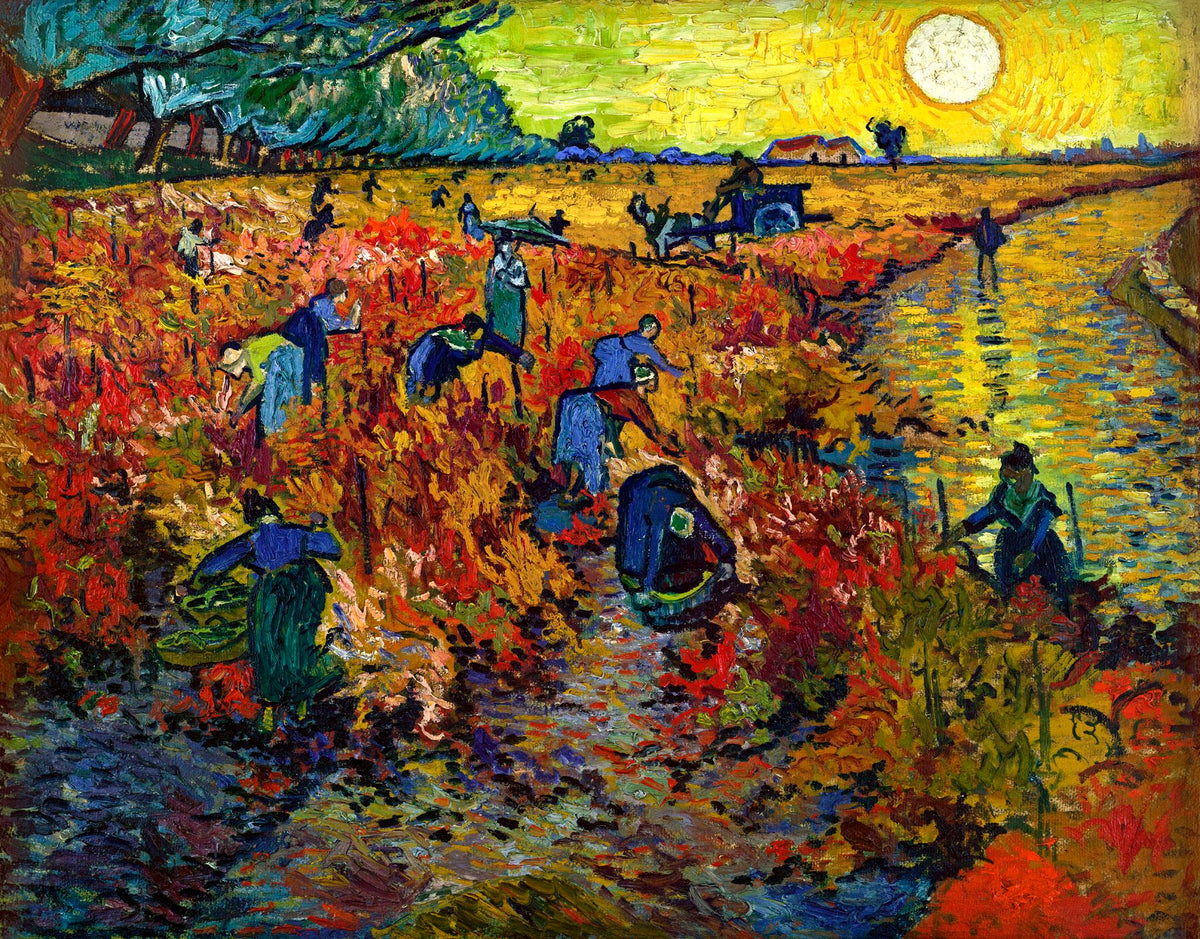 The Red Vineyard – Vincent van Gogh, 1888, framed