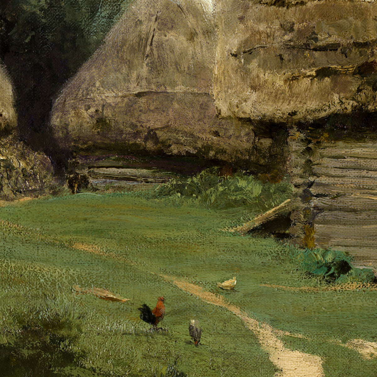 Backyards – Vasily Polenov, 1878, print detail at full resolution