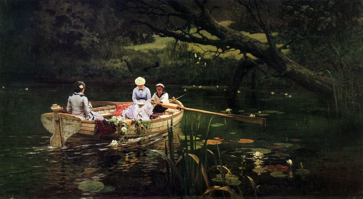 On the Boat at Abramtsevo – Vasily Polenov, 1880, framed