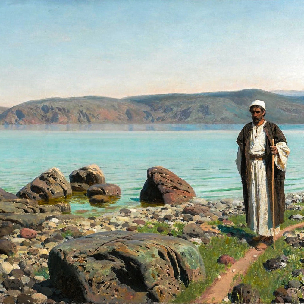 On the Sea of Galilee – Vasily Polenov, 1888, print detail at full resolution